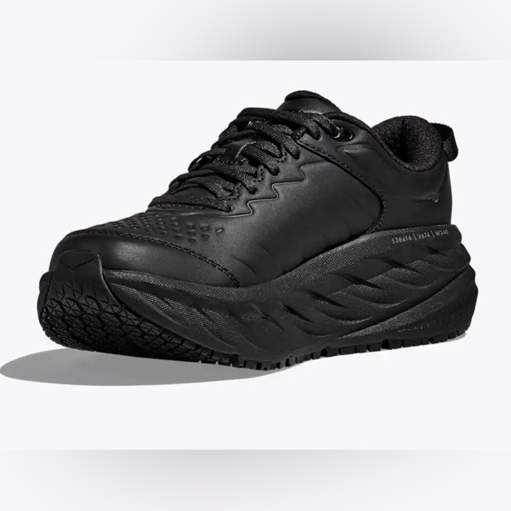 New In Box Hoka Women's Black Running Shoes Bondi SR, size 6 wide
